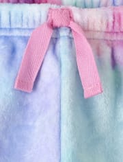 Girls Tie Dye Daisy Fleece Pajama Shorts