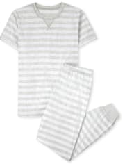 Pijama familiar de algodón a rayas a juego para adultos unisex