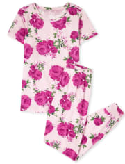 Womens Mommy And Me Floral Cotton Pajamas
