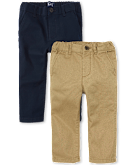 Lot de 2 pantalons chino stretch pour bébés et tout-petits garçons