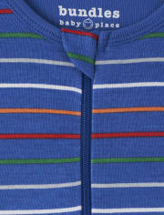 Baby And Toddler Boys Long Sleeve Dog Print And Striped Snug Fit