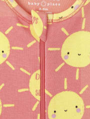 Baby And Toddler Girls Umbrella Sun Snug Fit Cotton One Piece Pajamas 2-Pack