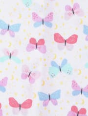 Pyjama une pièce en coton ajusté papillon pour bébés et petites filles, paquet de 2