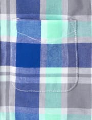 Baby And Toddler Boys Plaid Poplin Button Up Shirt