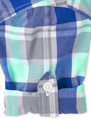 Baby And Toddler Boys Plaid Poplin Button Up Shirt
