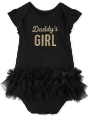 Baby Girls Glitter Daddy's Girl Tutu Bodysuit