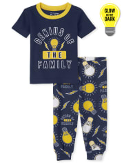 Pijamas de algodón ajustados Glow Genius para bebés y niños pequeños