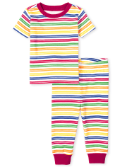 Pijama unisex de algodón a rayas para bebés y niños pequeños a juego con la familia