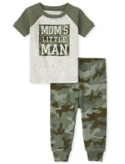 Pyjama en coton ajusté maman camouflage pour bébés et tout-petits garçons