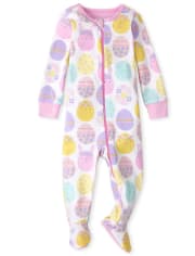 Baby And Toddler Girls Easter Bunny Snug Fit Cotton One Piece Pajamas