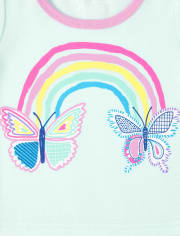 Pijamas de algodón ajustados con mariposas para bebés y niñas pequeñas