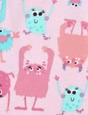 Pijama de algodón con ajuste ceñido Monster para bebés y niñas pequeñas