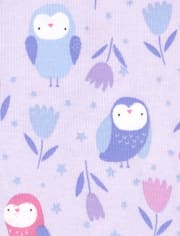 Baby And Toddler Girls Glow Owl Snug Fit Cotton Pajamas