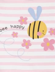 Baby And Toddler Girls Bee Striped Snug Fit Cotton Pajamas