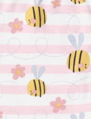 Baby And Toddler Girls Bee Striped Snug Fit Cotton Pajamas