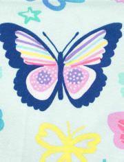 Baby And Toddler Girls Butterfly Snug Fit Cotton Pajamas
