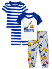 Paquete de 2 pijamas de algodón de ajuste ceñido para bebés y niños pequeños Snack Crew