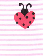 Baby And Toddler Girls Lady Bug Snug Fit Cotton Pajamas 2-Pack