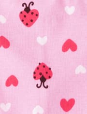 Baby And Toddler Girls Lady Bug Snug Fit Cotton Pajamas 2-Pack