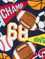 Baby And Toddler Boys Sports Snug Fit Cotton Pajamas 2-Pack