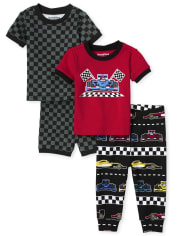 Baby And Toddler Boys Race Car Snug Fit Cotton Pajamas 2-Pack