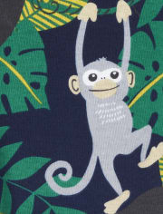 Paquete de 2 pijamas de algodón ajustados con animales para bebés y niños pequeños