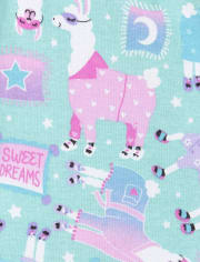 Girls Pajama Llama Snug Fit Cotton Pajamas