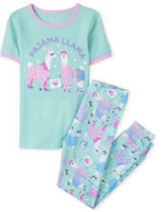 Girls Pajama Llama Snug Fit Cotton Pajamas