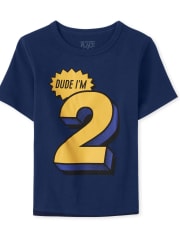 T-shirt graphique anniversaire 2 pour bébés et tout-petits garçons