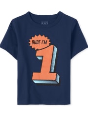 Baby And Toddler Boys Birthday 1 Graphic Tee