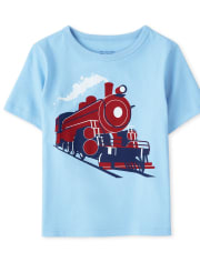 Baby And Toddler Boys Train Graphic Tee