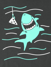 Baby And Toddler Boys Pizza Shark Graphic Tee