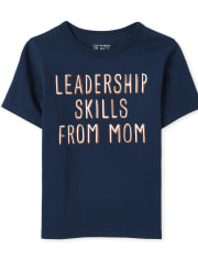 Camiseta con gráfico de habilidades de liderazgo para bebés y niñas pequeñas