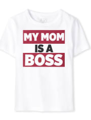 Camiseta estampada Mom Boss para bebés y niños pequeños
