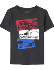 Baby And Toddler Boys Rescue Vehicle Graphic Tee