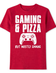 Playera gráfica Gaming And Pizza para niños