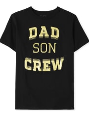 Camiseta con gráfico de equipo familiar y papá a juego para niños