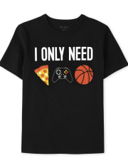 Camiseta con gráfico "Solo necesito" para niños