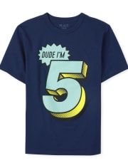 Camiseta gráfica de cumpleaños 5 para niños