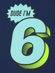 T-shirt graphique anniversaire 6 pour garçons