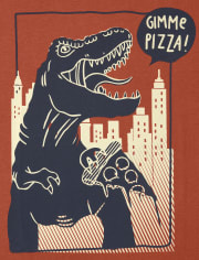 Boys Dino Pizza Graphic Tee