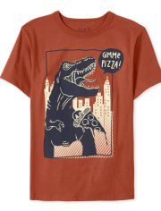Boys Dino Pizza Graphic Tee