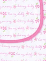 Baby Girls Rose Bib And Burp Cloth 6-Piece Set