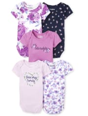 Baby Girls Floral Bodysuit 5-Pack