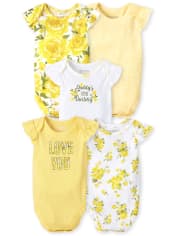 Baby Girls Floral Bodysuit 5-Pack