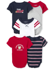 Baby Boys Varsity Bodysuit 5-Pack