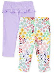 Baby Girls Floral Pants 2-Pack