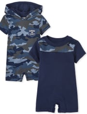 Pelele de camuflaje para bebé, paquete de 2