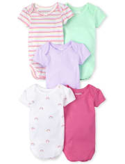 Baby Girls Rainbow Bodysuit 5-Pack