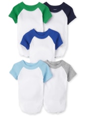 Baby Boys Raglan Bodysuit 5-Pack